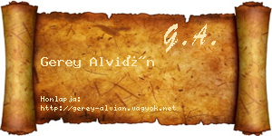 Gerey Alvián névjegykártya